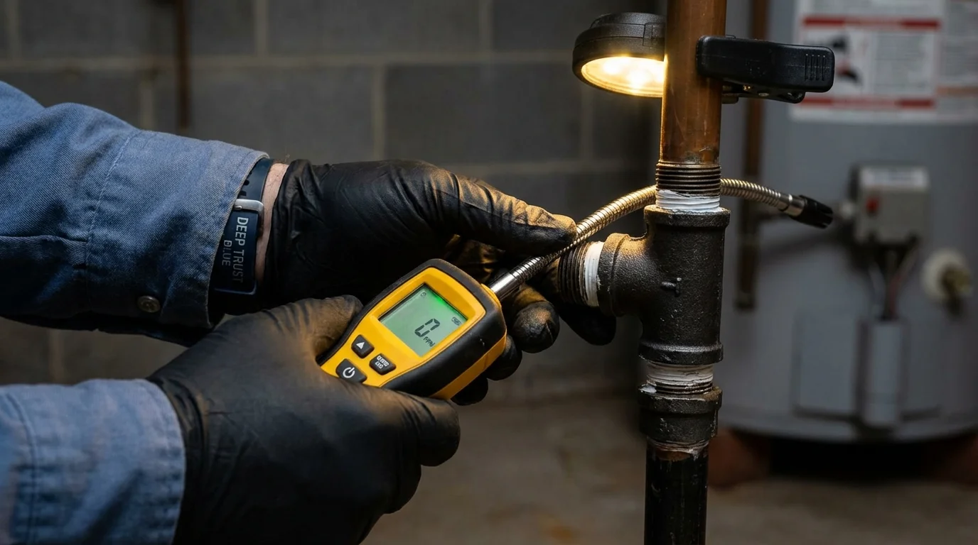 Gas leak detection with electronic sniffer by Johns Plumbing LLC in Loving