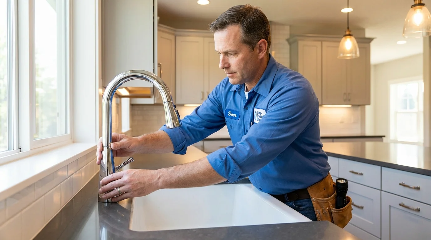 Kitchen faucet installation by Johns Plumbing LLC in Loving