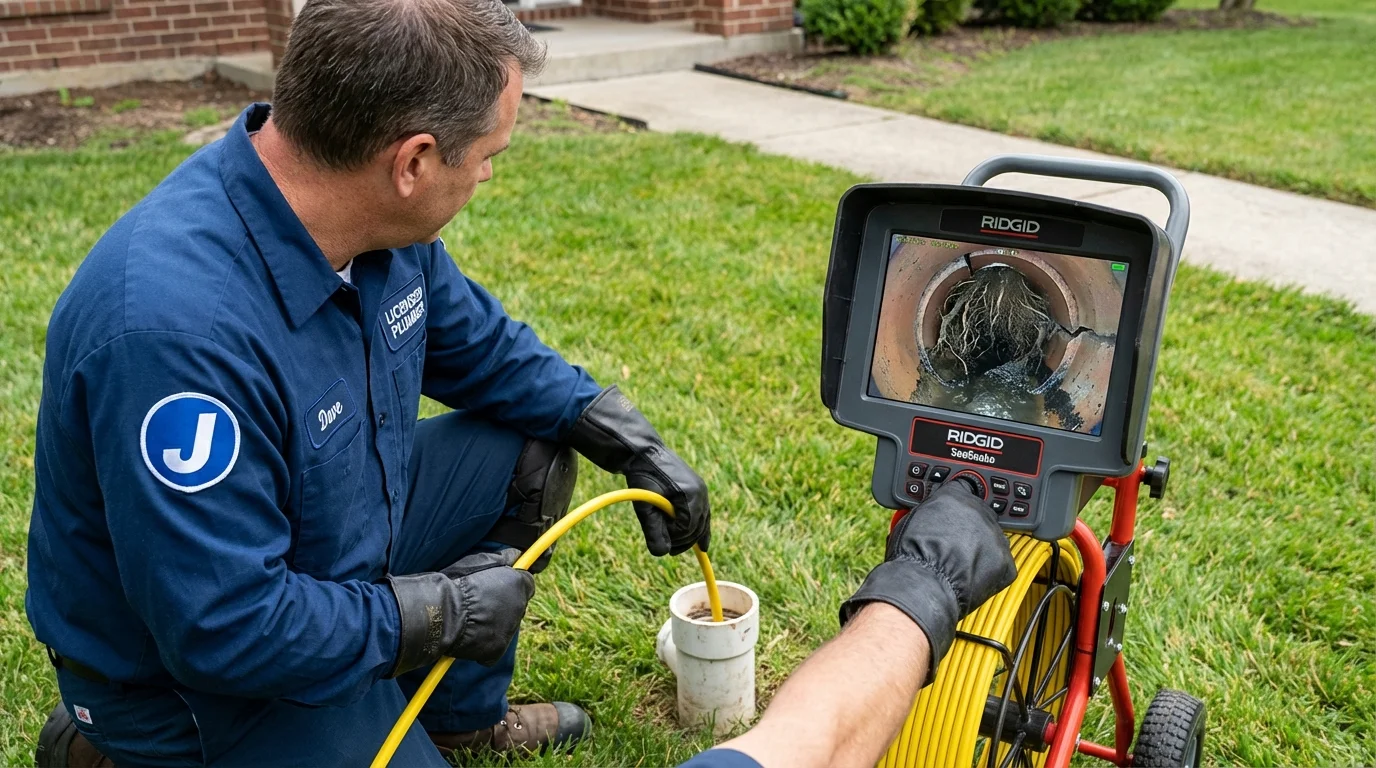 Sewer camera inspection being performed by Johns Plumbing LLC in Loving