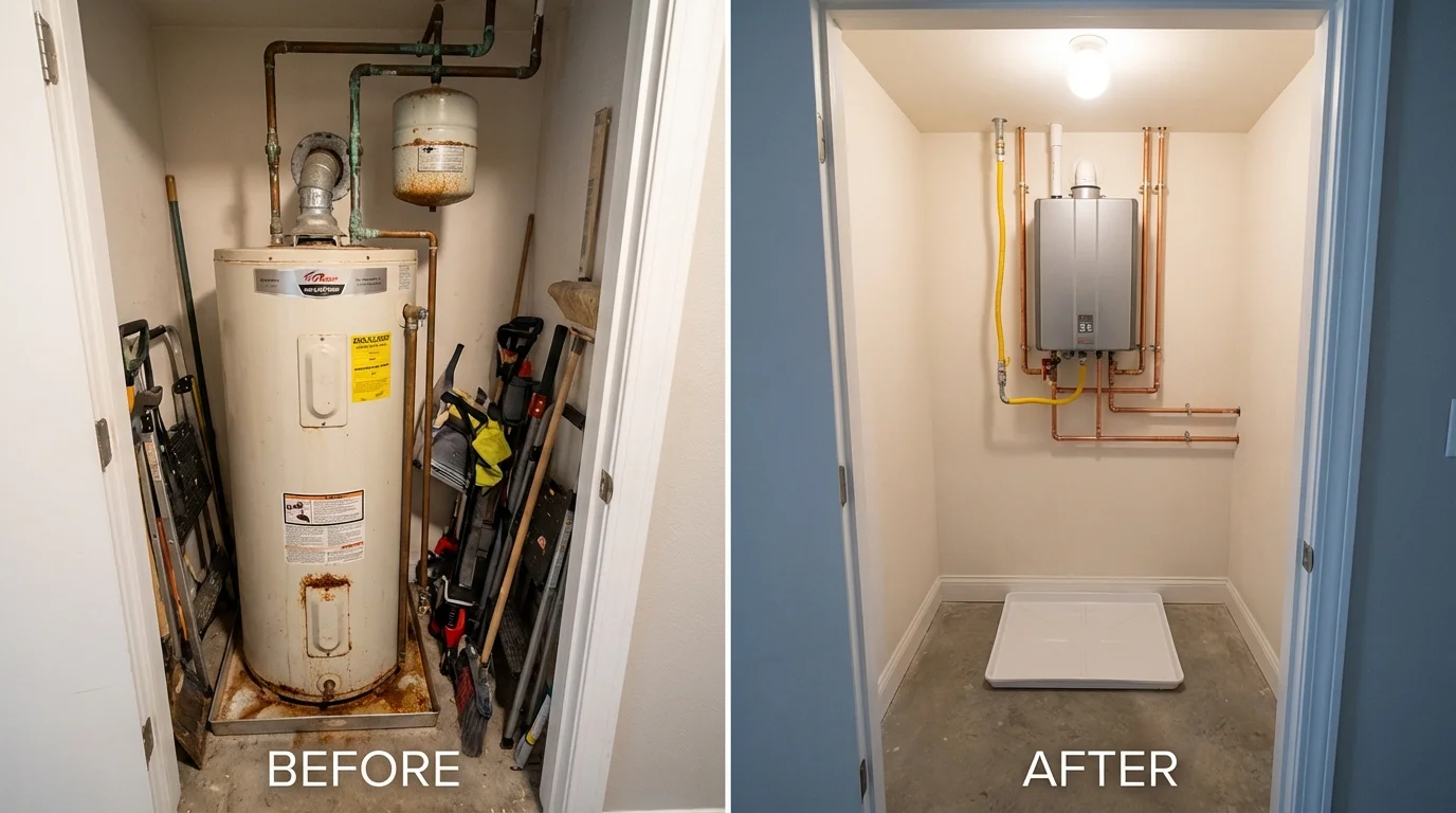 Tank water heater versus wall-mounted tankless unit comparison for Loving, NM homeowners